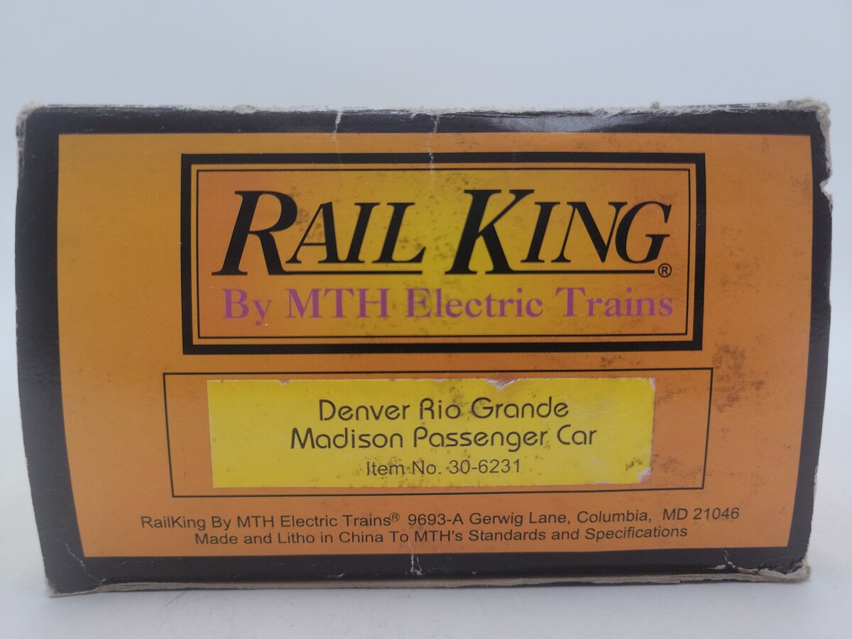 MTH 30-6231 O Denver Rio Grande Madison Passenger Car #1021 EX/Box