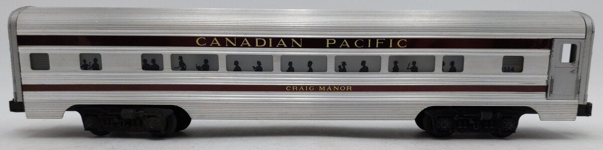 Lionel 2554 Vintage O Canadian Pacific Craig Manor Aluminum Pullman Car VG