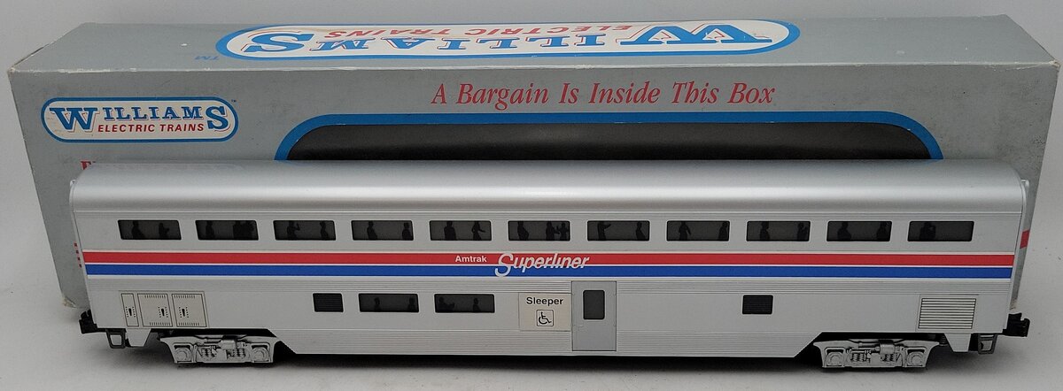 Williams O Gauge 60' Aluminum Amtrak Superliner Sleeper Passenger Car EX/Box