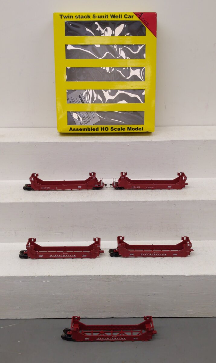 InterMountain 47607-2 HO Scale SOO Line Twin-Stack Well 5 Car Set LN/Box