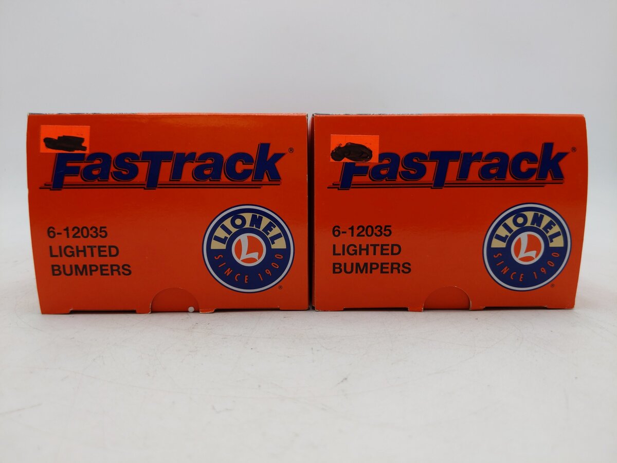 Lionel 6-12035 O FasTrack Lighted Bumpers [2] EX/Box