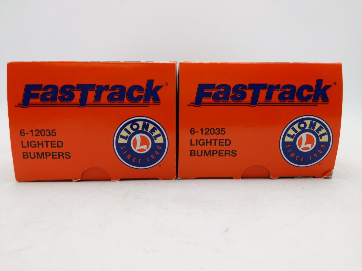 Lionel 6-12035 O FasTrack Lighted Bumpers [2] EX/Box