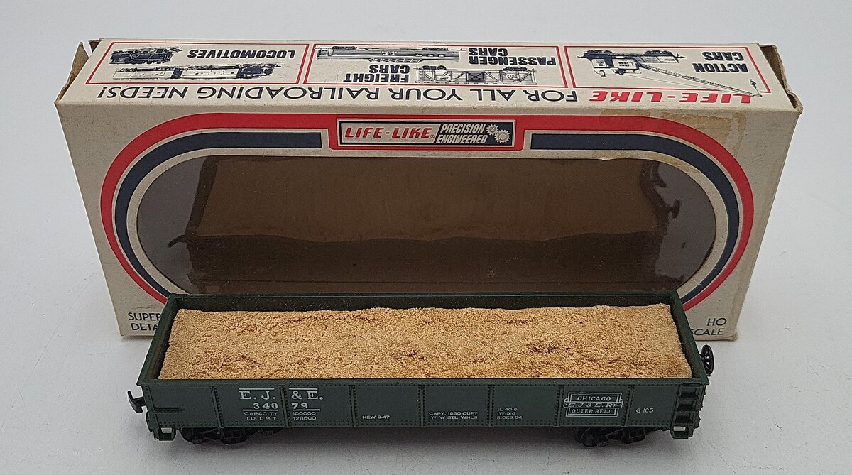 Life Like 8588 HO Scale Elgin Joliet & Eastern Railway Gondola #34079 EX/Box