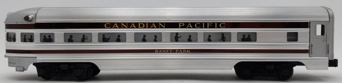 Lionel 2551 Vintage O Canadian Pacific Banff Park Aluminum Observation Car VG