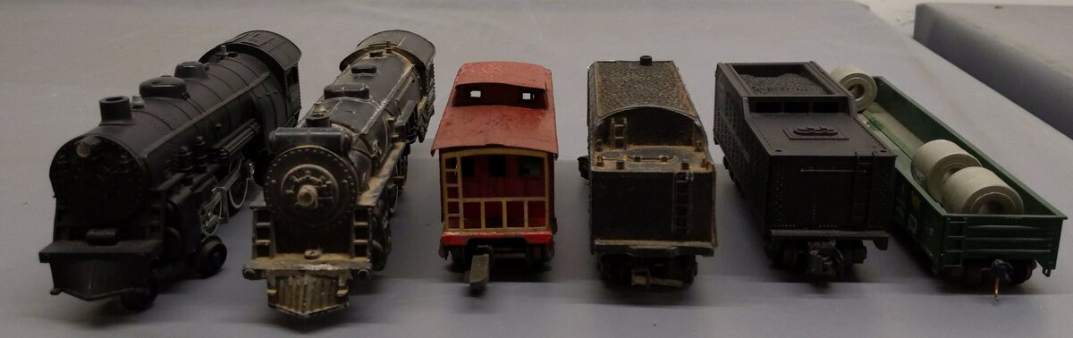 American Flyer & other Assorted S scale Locomotives & Freight Cars [6] VG