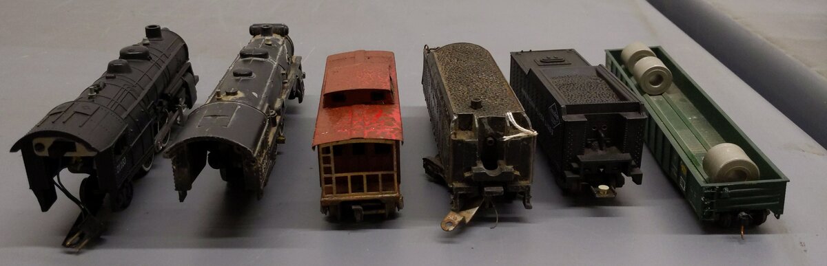 American Flyer & other Assorted S scale Locomotives & Freight Cars [6] VG