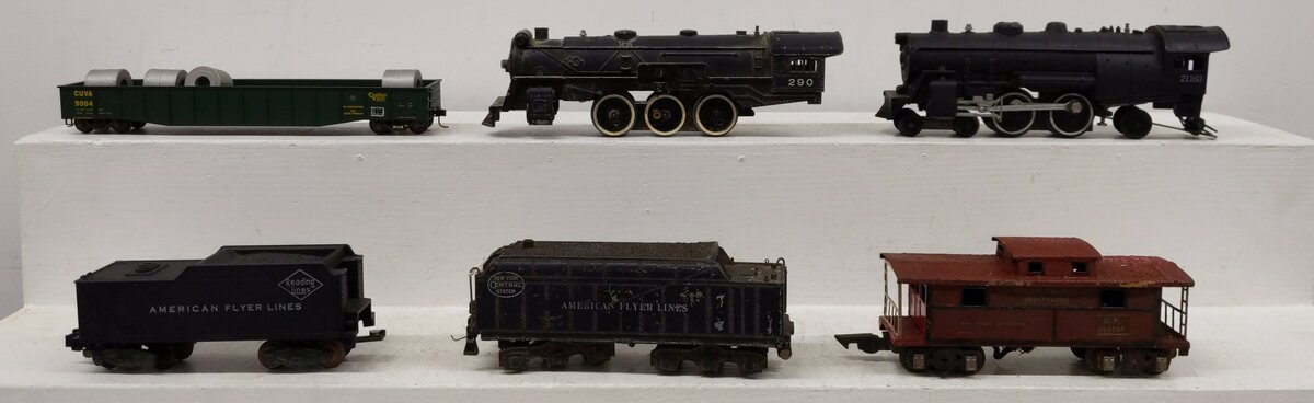 American Flyer & other Assorted S scale Locomotives & Freight Cars [6] VG