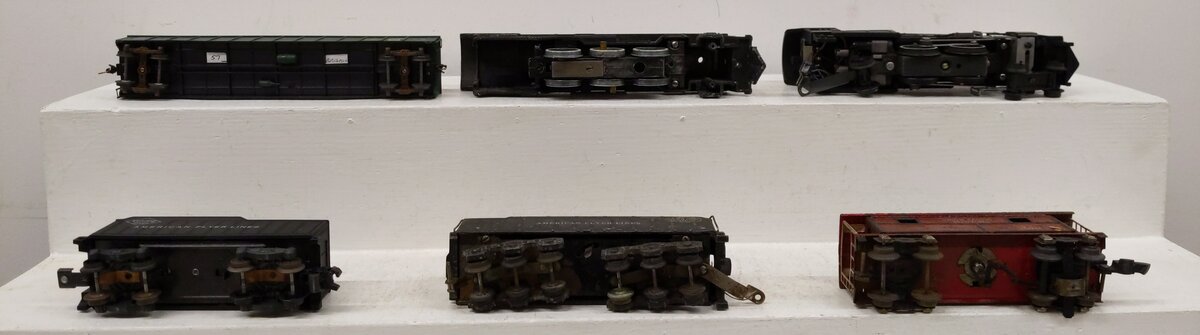 American Flyer & other Assorted S scale Locomotives & Freight Cars [6] VG