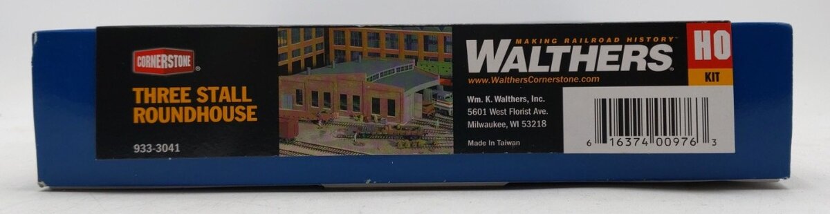 Walthers 933-3041 HO Scale Three Stall Roundhouse Building Kit LN/Box