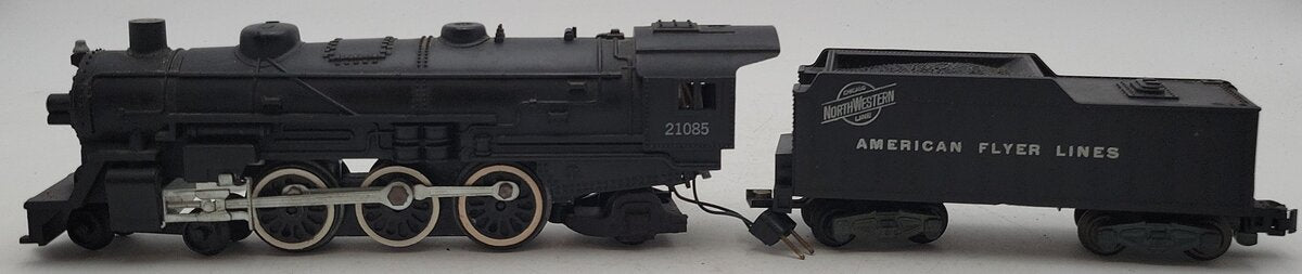 American Flyer 21085 Vintage S C&NW 4-6-2 Steam Locomotive & Tender EX