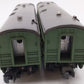 Lionel 2402 Vintage O Postwar Lionel Lines Green/Gray Chatham Pullman Cars [2] VG