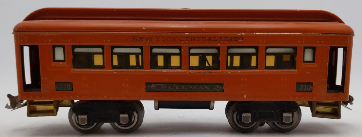 Lionel 710 Vintage O Prewar Orange Tinplate Pullman Car VG