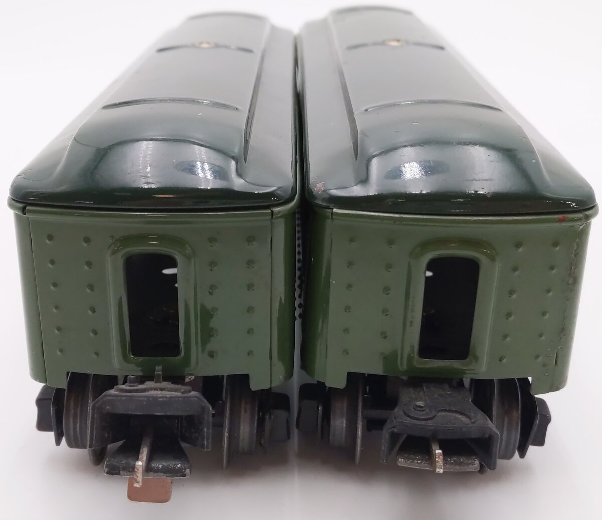 Lionel 2640 Vintage O Prewar Tinplate Green Pullman Passenger Cars [2] VG