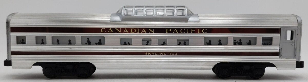 Lionel 2552 Vintage O Canadian Pacific Skyline 500 Aluminum Vista Dome Car VG