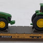 Athearn 10446 N Scale John Deere 53' Flatcar #90599 with 2 John Deere Tractors LN/Box