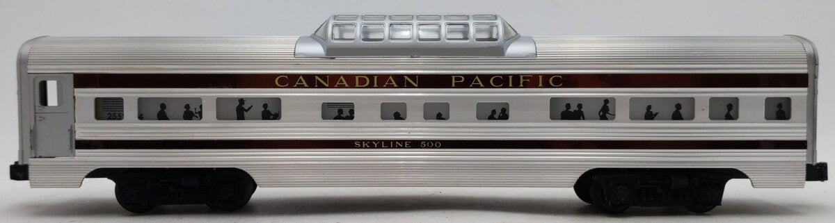 Lionel 2552 Vintage O Canadian Pacific Skyline 500 Aluminum Vista Dome Car VG