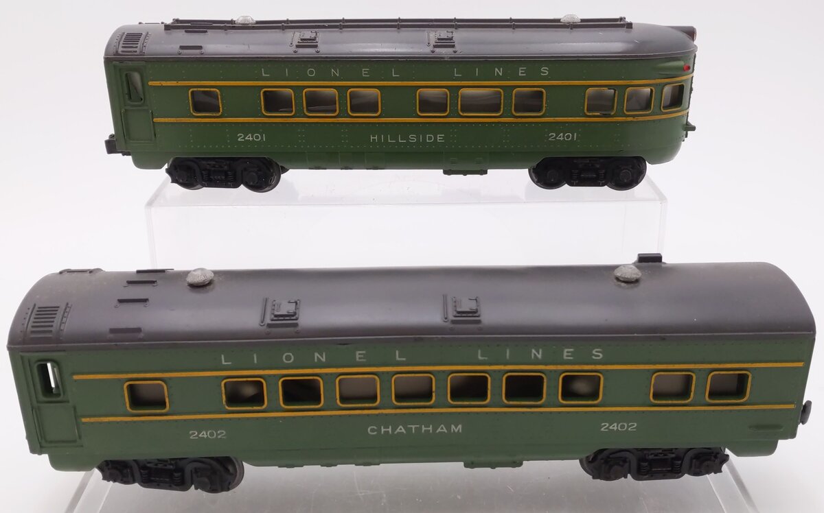 Lionel Vintage O Lionel Lines Observation & Pullman Cars 2401, 2402 [2] VG