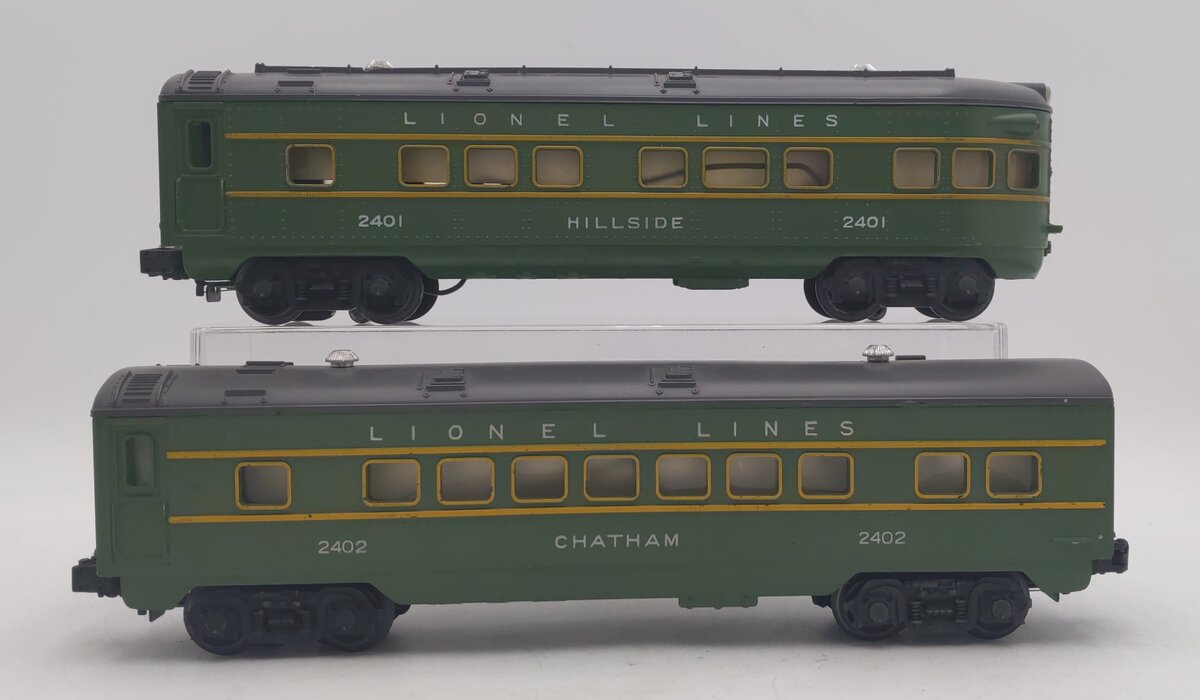 Lionel Vintage O Lionel Lines Passenger Cars #2401, 2402 [2] EX