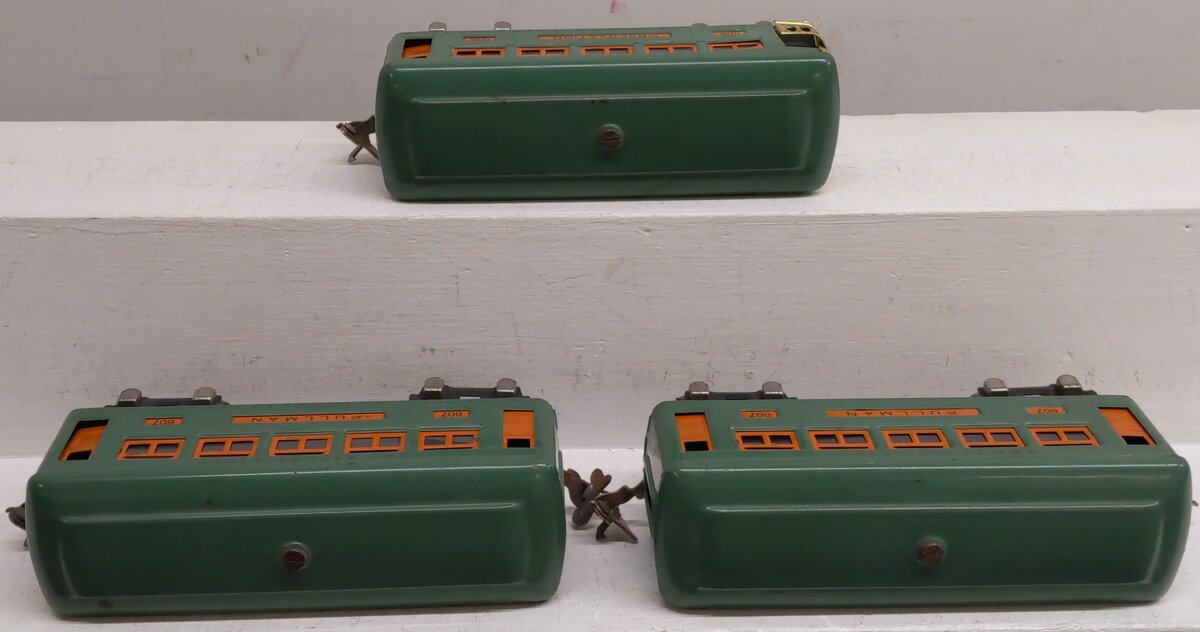 Lionel 607/608 Vintage O Lionel Lines Tinplate Pullman & Observation Car [3] VG