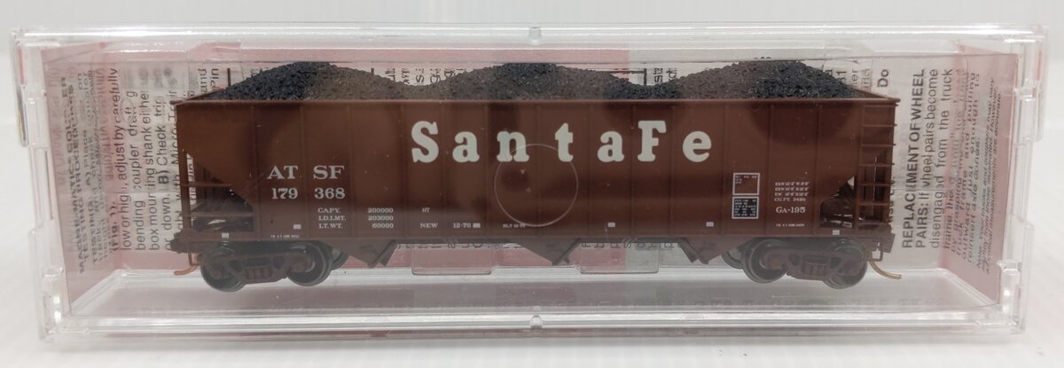 Micro-Trains N Scale Special Run ATSF "Bragdon" 3-Bay Hopper w/Load #179366 LN/Box
