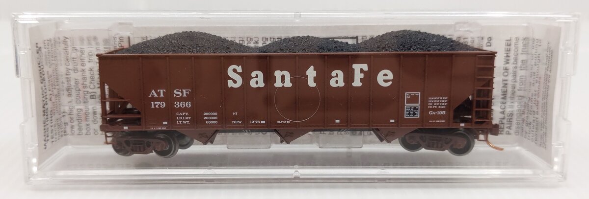 Micro-Trains N Scale Special Run ATSF "Bragdon" 3-Bay Hopper w/Load #179366 LN/Box