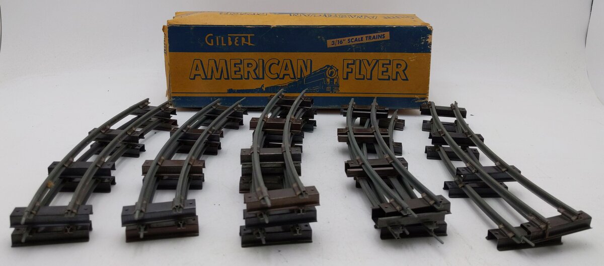 American Flyer 702 Vintage S Curved Track Sections (12) VG/Box