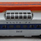 Lionel 2412 Vintage O Santa Fe Illuminated Blue Stripe Vista Dome Car EX/Box