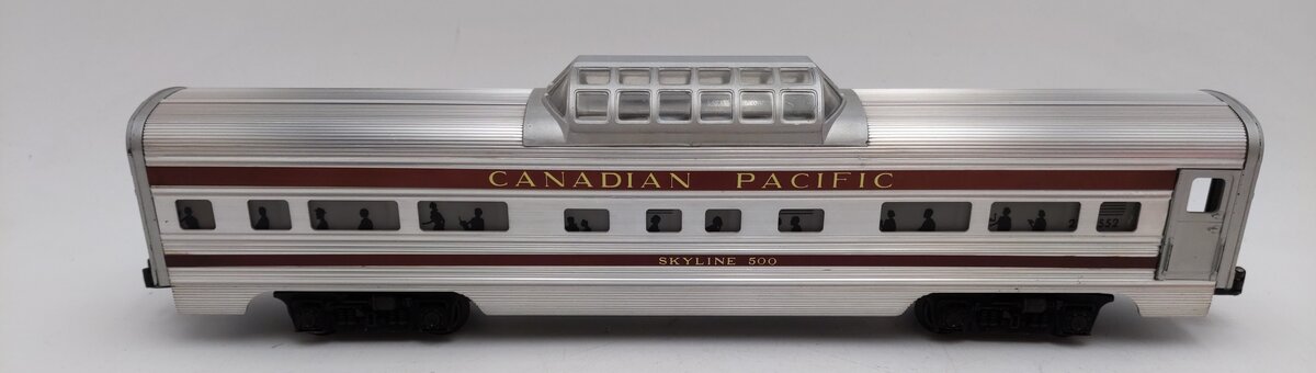 Lionel 2552 Vintage O Canadian Pacific Skyline 500 Aluminum Vista Dome Car EX/Box