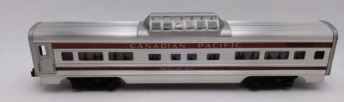 Lionel 2552 Vintage O Canadian Pacific Skyline 500 Aluminum Vista Dome Car EX/Box