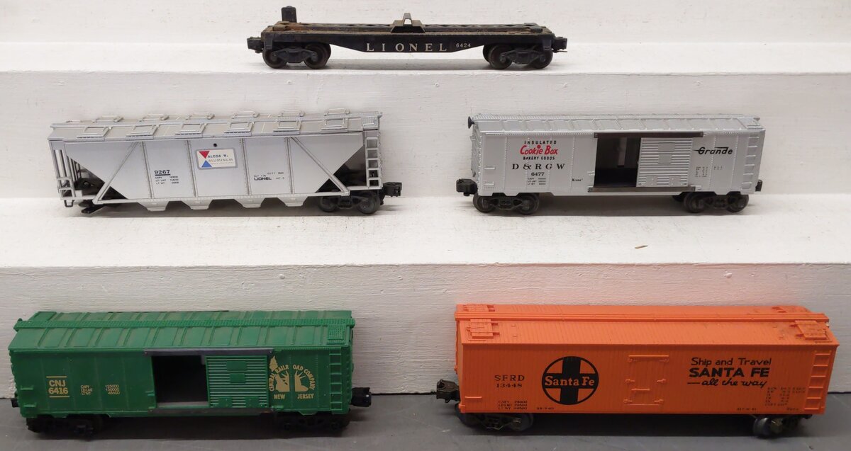 Lionel/K-Line O Gauge Freight Cars #6424,6416,6477,9267,13448 [5] VG