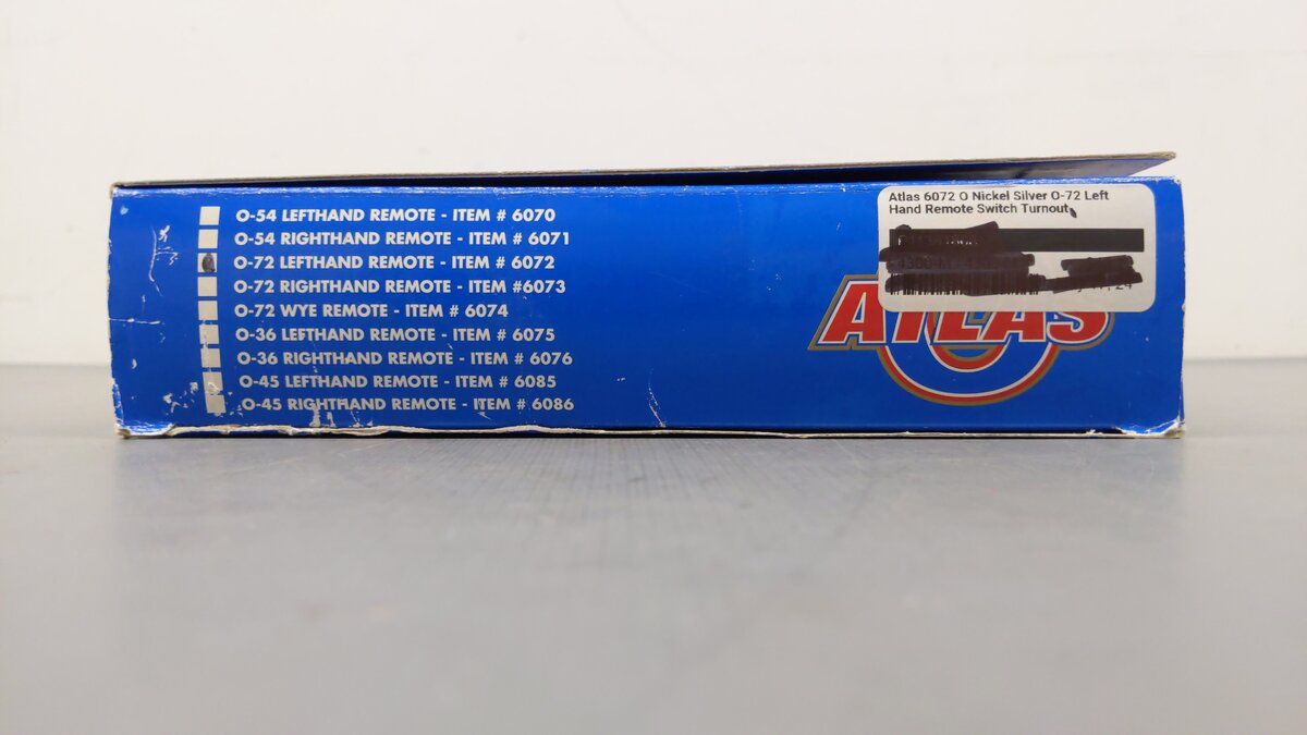 Atlas 6072 O Gauge Nickel Silver O-72 Left Hand Remote Switch Turnout EX/Box