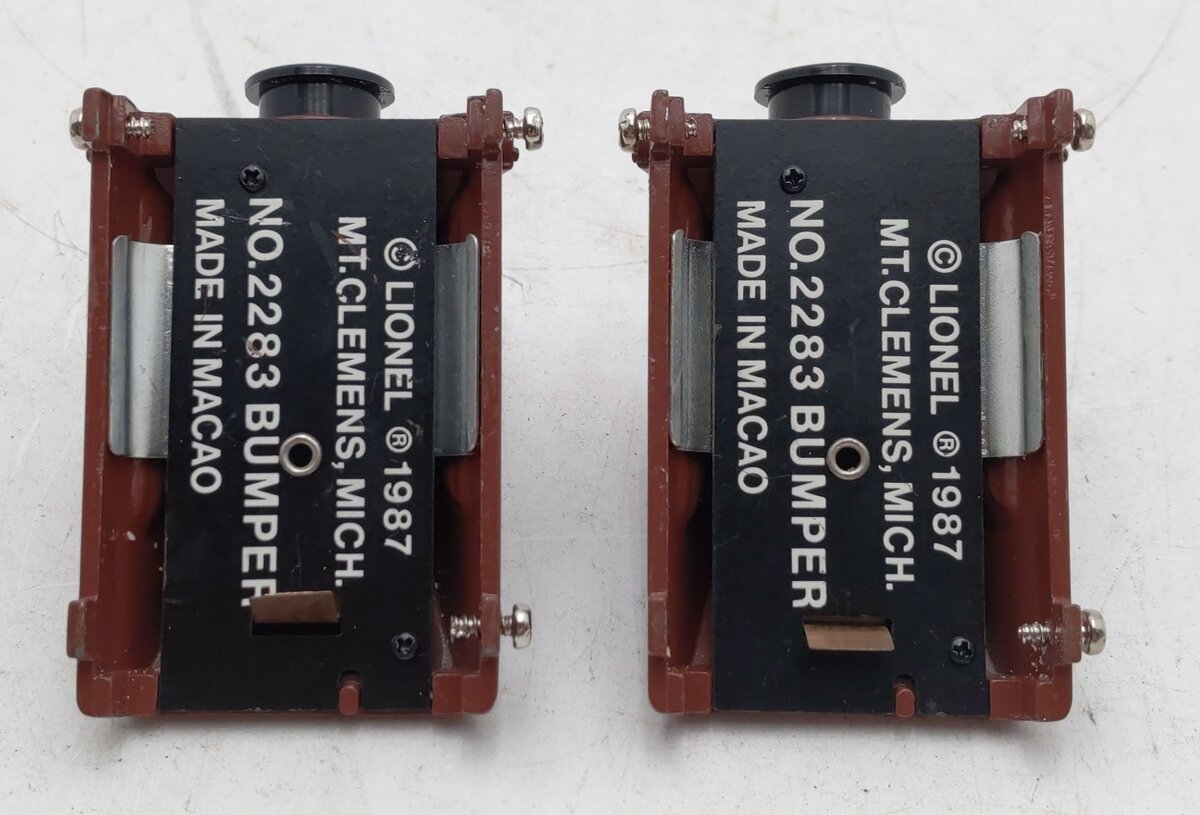 Lionel 6-2283 O/O27 Gauge Die-Cast Illuminated Bumpers (Set of 2) EX