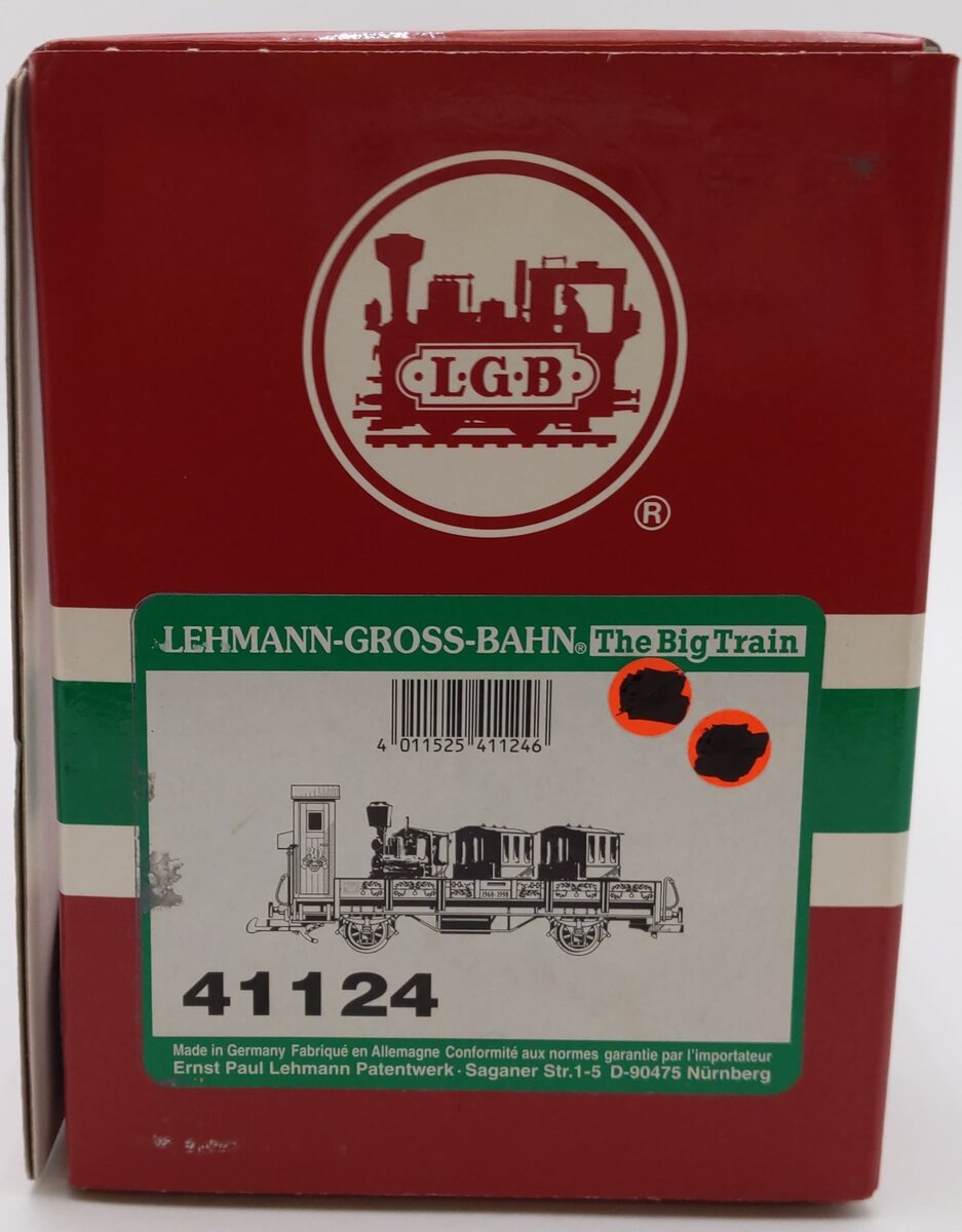 LGB 41124 G Scale 30th Anniversary Flatcar with Gold Train Set EX/Box