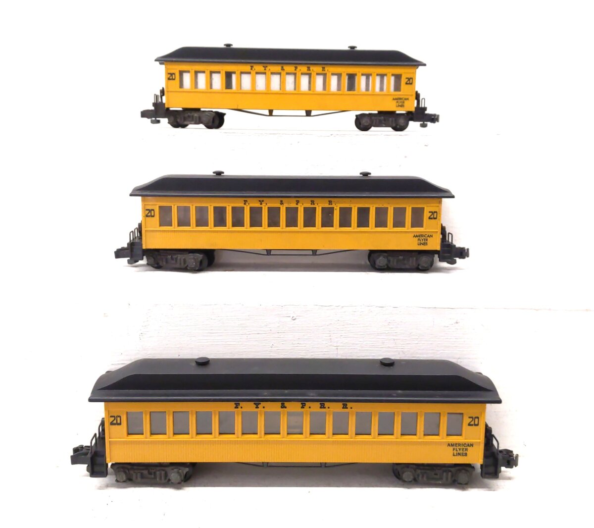 American Flyer S Gauge Vintage FY&P Passenger Cars [3] VG