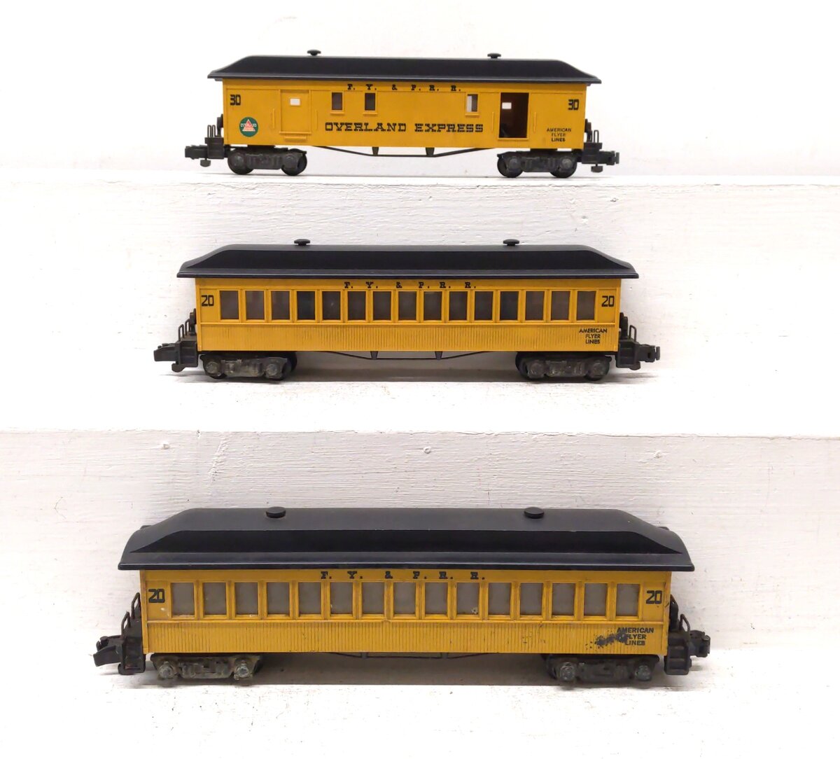 American Flyer S Gauge Vintage Overland Express Passenger Cars [3] VG