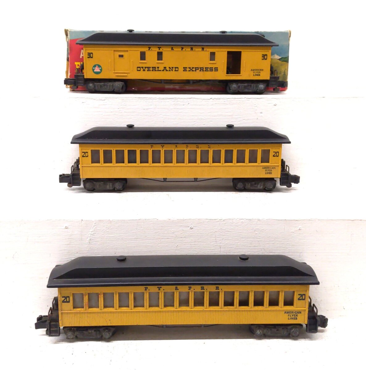 American Flyer S Gauge Vintage Overland Express Passenger Cars [3] VG