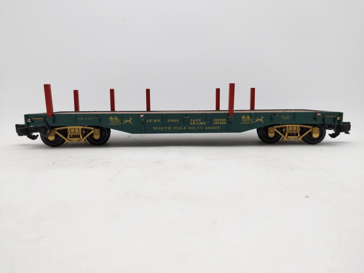 Aristo-Craft 46325 G Scale North Pole Christmas Flatcar w/Stakes VG