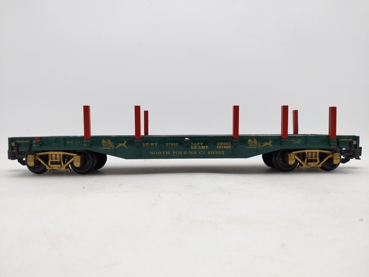 Aristo-Craft 46325 G Scale North Pole Christmas Flatcar w/Stakes VG