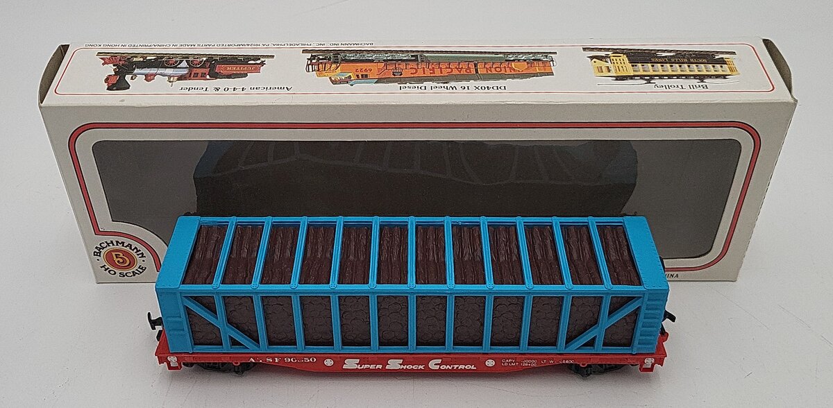 Bachmann 17302 HO Atchison, Topeka and Santa Fe 52'' Flat Car #90850 LN/Box