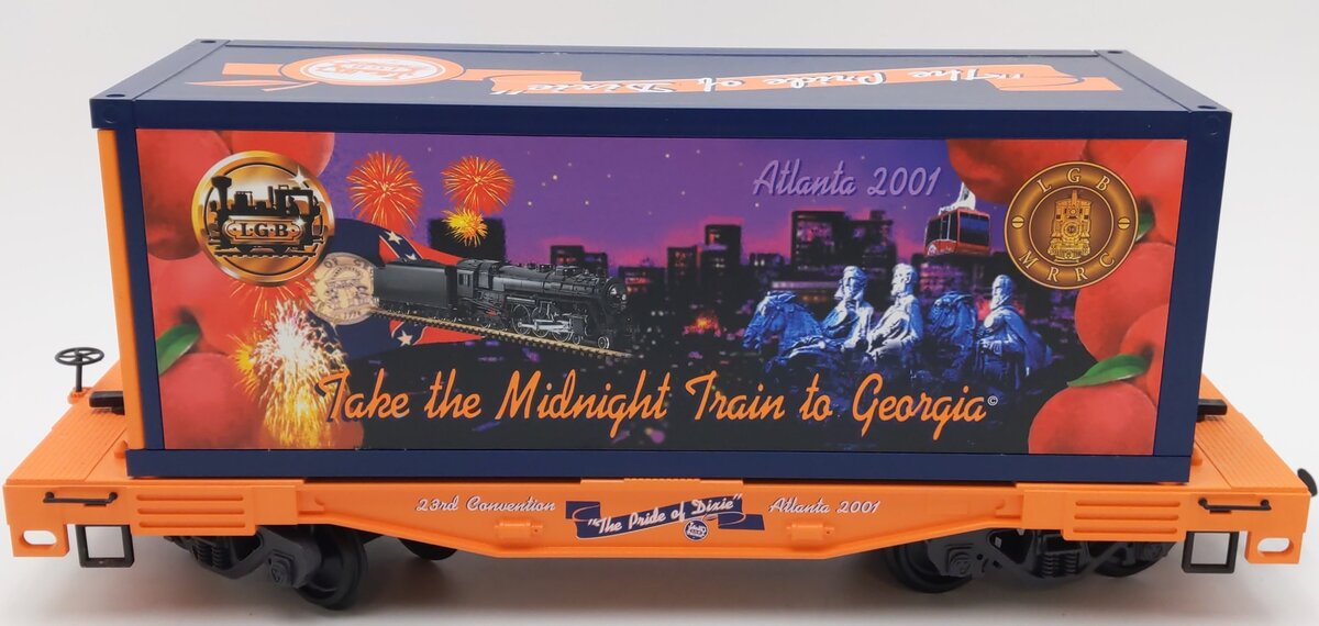 LGB 44858 G Scale 2001 Atlanta Convention Flatcar with Container EX/Box