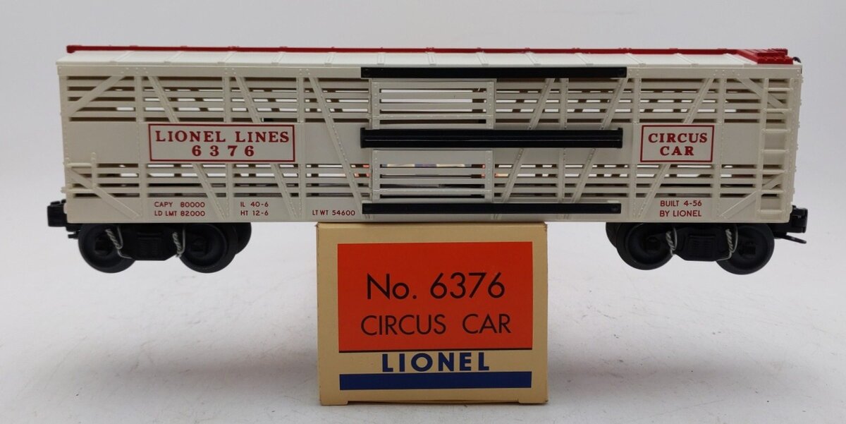 Lionel 6-19557 O Gauge Postwar Celebration Series Circus Stock Car #6376 LN/Box