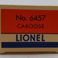 Lionel 6-38310 O Gauge Caboose Car #6457 LN/Box