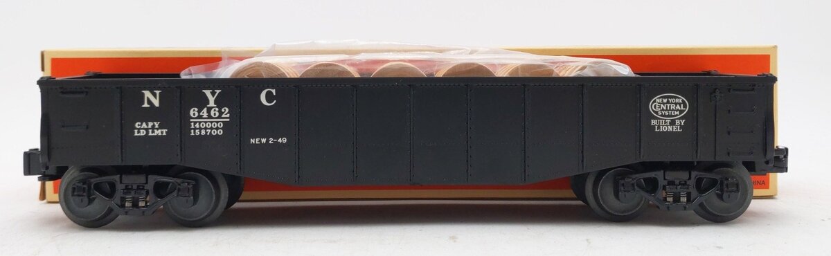 Lionel 6-31776 O Gauge NYC Gondola Car w/ Barrel Load #6462 LN/Box