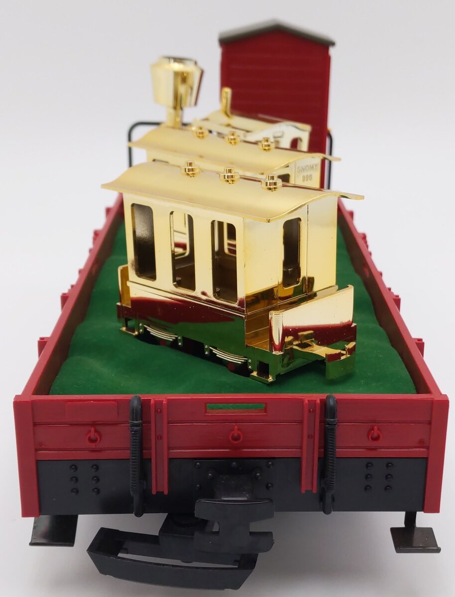 LGB 41124 G Scale 30th Anniversary Flatcar with Gold Train Set EX/Box