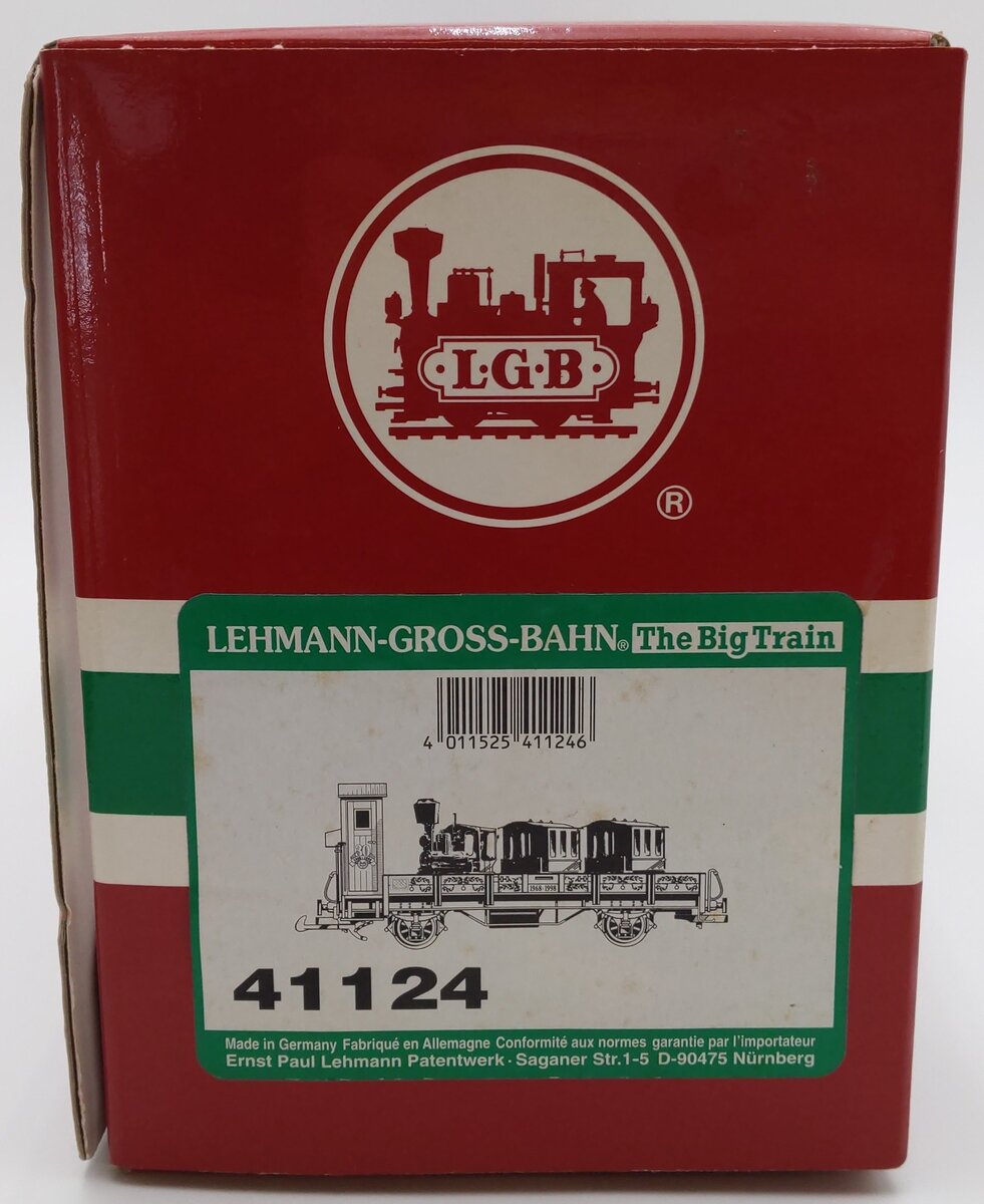 LGB 41124 G Scale 30th Anniversary Flatcar with Gold Train Set EX/Box