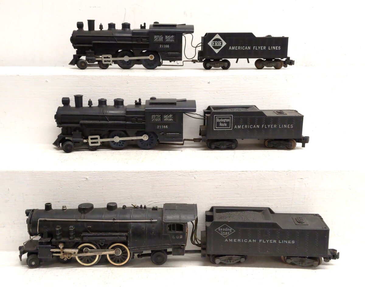 American Flyer Vintage S Gauge Steam Locomotives & Tenders: 21166, 306 [3] VG