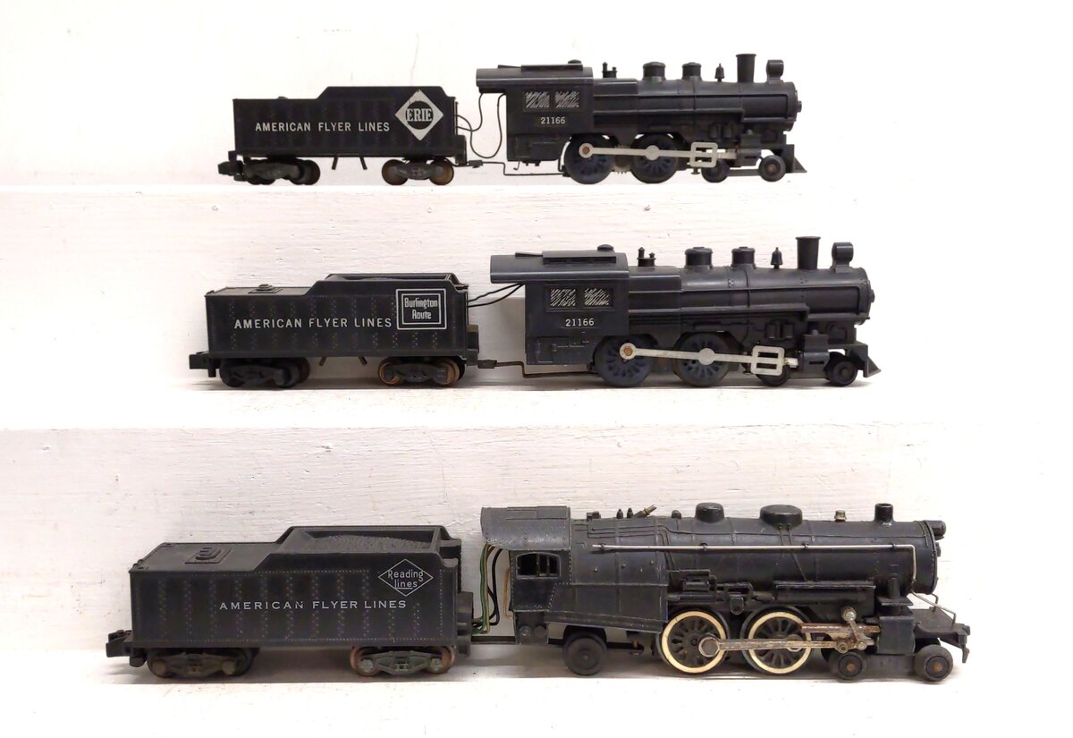 American Flyer Vintage S Gauge Steam Locomotives & Tenders: 21166, 306 [3] VG