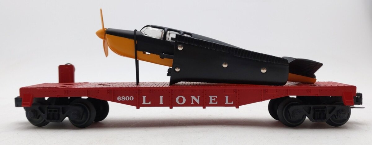 Lionel 6-19487 O Gauge PWC Flatcar w/Black & Yellow Airplane LN/Box