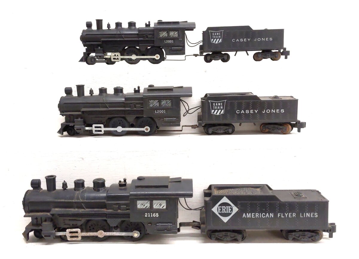 American Flyer Vintage S Gauge Steam Locomotives & Tenders: L2001, 21165 [3] VG