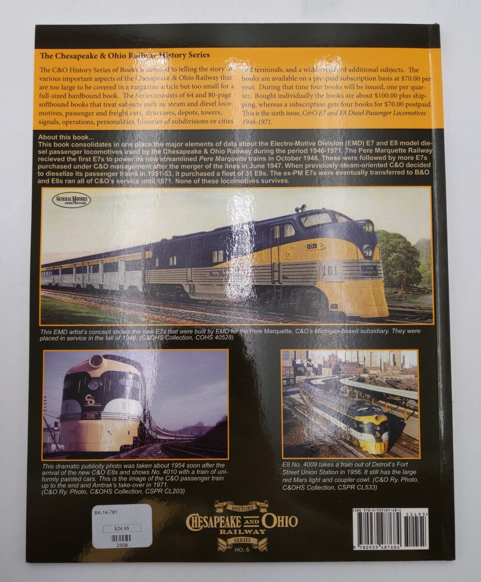 Chesapeake & Ohio E7 & E8 Diesel Passenger Locomotives 1946-1971 Paperback Book EX